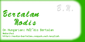 bertalan modis business card